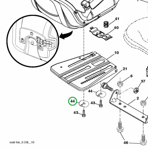 Husqvarna szárnyas alátét 3/8 col ülés TS 346 fűnyírótraktorhoz robbantott ábra