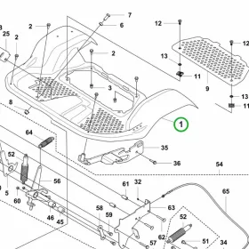 Husqvarna pedálegység lemez P 520D, P 525D, P 525DX riderhez robbantott ábra
