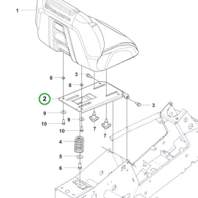Husqvarna üléstartó konzol szürke R 214TC, R 318X riderhez robbantott ábra