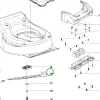 Husqvarna mulcsoló fűnyírókés 40 cm LC 141i, LC 141iV fűnyíróhoz robbantott ábra