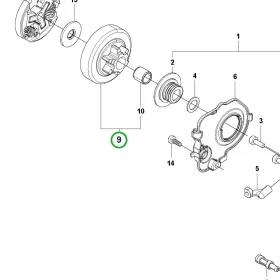 Husqvarna kuplungdob .325" 7 fogas T525 láncfűrészhez robbantott ábra