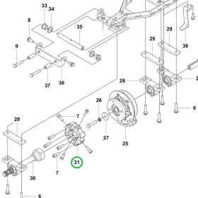 Husqvarna gumigyűrű PTO P 520DX, P 525DX, P 535HX riderhez robbantott ábra