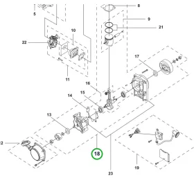 Husqvarna motor komplett javításhoz kapcsolóval 345BT lombfúvóhoz robbantott ábra