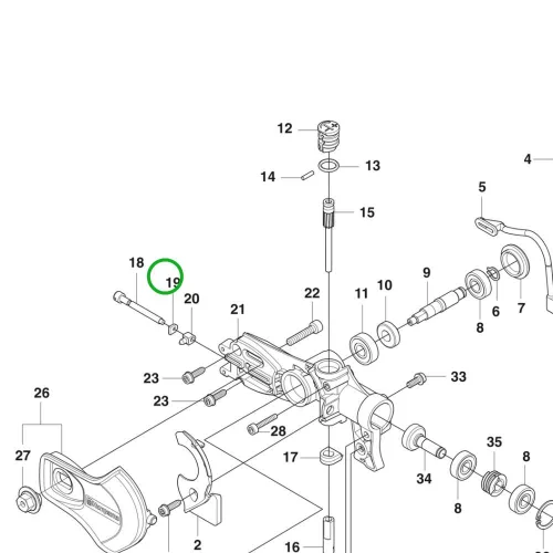 Husqvarna önzáró anya 525PT5S, 530iP4, 530iPT5 sövényvágóhoz robbantott ábra