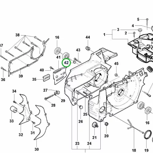 Husqvarna puffergumi védőlemez 395 XP láncfűrészhez robbantott ábra