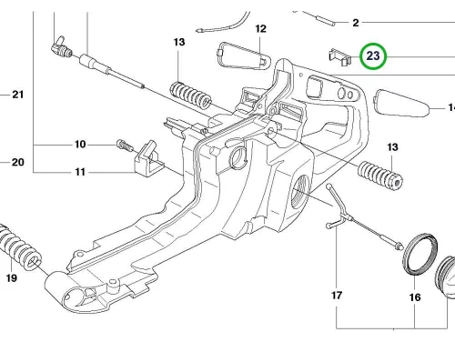 Husqvarna forgattyúház védőkupak 390 XP, 395 XP láncfűrészhez robbantott ábra