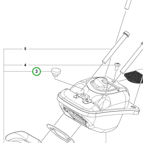 Husqvarna kipufogódob tartó 545 Mark II, 550 XP Mark II láncfűrészhez robbantott ábra