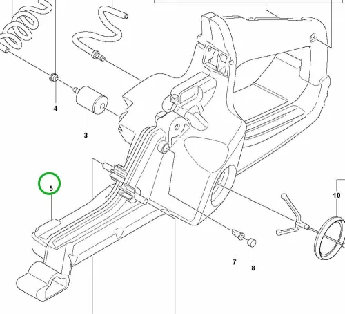 Husqvarna benzintank komplett 130, 135 Mark II láncfűrészhez robbantott ábra