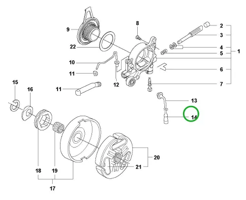 Husqvarna olajszűrő komplett 365, 372 XP, 565, 572 XP láncfűrészhez robbantott ábra