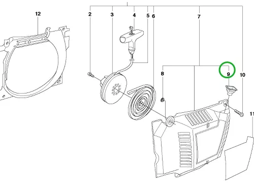 Husqvarna persely 340, 345, 350, 357 XP láncfűrészhez robbantott ábra