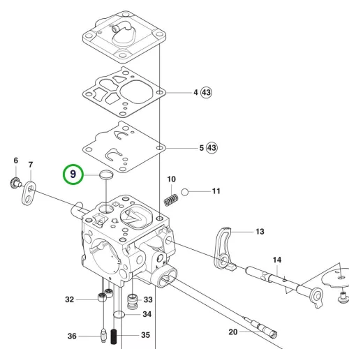 Husqvarna karburátor szűrő 365, 372 XP, 550 XP láncfűrészhez robbantott ábra
