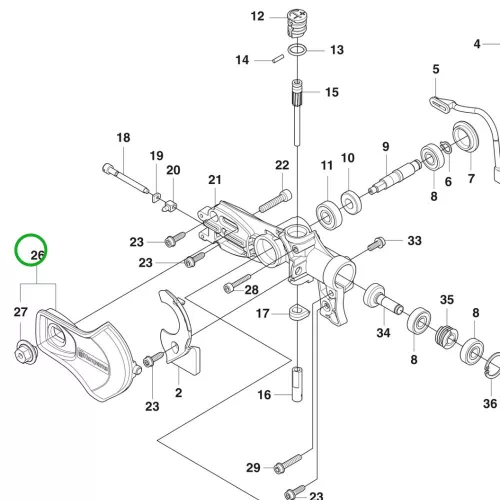 Husqvarna burkolat 525PT5S, 530iP4, 530iPT5 sövényvágóhoz robbantott ábra
