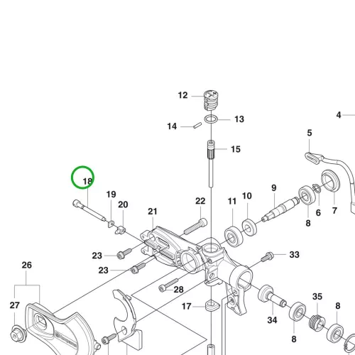 Husqvarna láncfeszítő csavar 254, 257, 261, 262 XP láncfűrészhez robbantott ábra