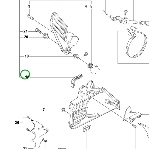 Husqvarna rugó kengyel 254, 257, 261, 262 XP láncfűrészhez robbantott ábra