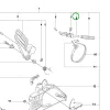 Husqvarna fékkilincs komplett 242, 246, 254, 257 láncfűrészhez robbantott ábra