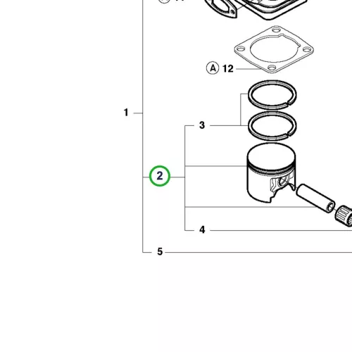 Husqvarna dugattyú 3120 XP láncfűrészhez robbantott ábra