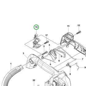 Husqvarna rezgéscsillapító elem nagyobb T525 láncfűrészhez robbantott ábra