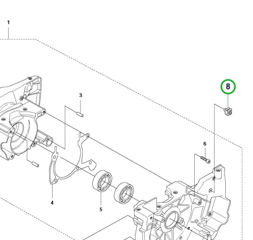 Husqvarna kábeltartó tömítőgyűrű mellett 345FX, 343R fűkaszához robbantott ábra