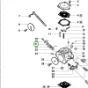 Husqvarna karburátor persely 3120 XP, 390 XP, 395 XP láncfűrészhez robbantott ábra