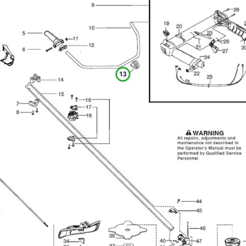 Husqvarna kapocsbilincs 129R, 135R, 325iR, 525RX Mark II fűkaszához robbantott ábra