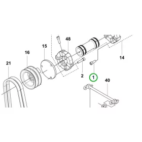 Husqvarna csavar PTO és vázkeret P 525DX, P 520DX riderhez robbantott ábra