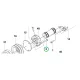 Husqvarna PTO csavar P 525DX, P 520DX riderhez robbantott ábra