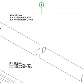 Husqvarna szárcső erősített 555FXT tisztítófűrészhez robbantott ábra