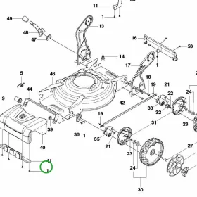 Husqvarna fogantyúcsavar LB 448iV, LB 553iV, LC 353V fűnyíróhoz robbantott ábra
