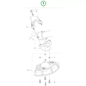 Husqvarna vágótárcsa védő 225 mm adapterrel 555RXT fűkaszához robbantott ábra