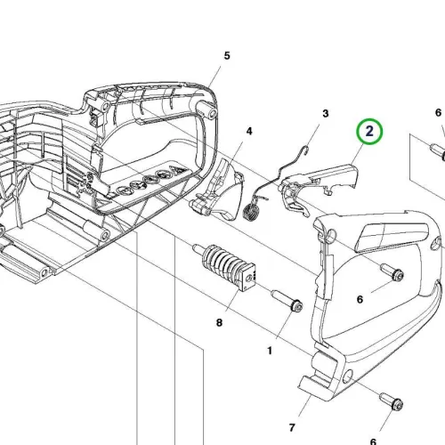 Husqvarna gázbiztosító 455, 460, 465 Rancher láncfűrészhez robbantott ábra