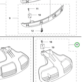 Husqvarna damilfej védő LS komplett 135R, 535RX, 535RXT fűkaszához robbantott ábra
