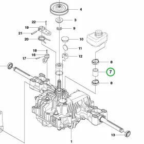 Husqvarna csővezeték váltó R 214TC, R 216T AWD, R 316TX AWD riderhez robbantott ábra