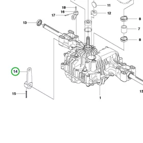 Husqvarna vezérlőkar váltó R 214TC, R 216T AWD, R 316TX AWD riderhez robbantott ábra