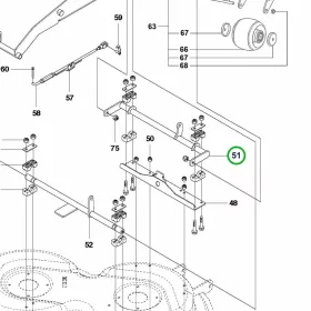 Husqvarna első keresztrúd Combi 122 R 422Ts, P 524EFI riderhez robbantott ábra