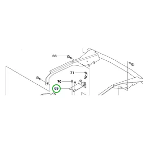 Husqvarna vágóasztal rögzítő retesz R 422Ts AWD, R 418Ts AWD riderhez robbantott ábra