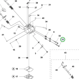 Husqvarna karburátor tű csatlakozó mellett 545RX, 545FR fűkaszához robbantott ábra