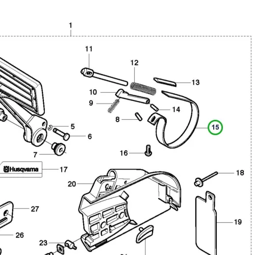 Husqvarna láncfék fékszalag 3120 XP láncfűrészhez robbantott ábra