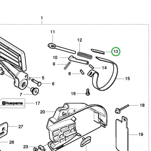 Husqvarna láncfék vezetőelem 3120 XP láncfűrészhez robbantott ábra