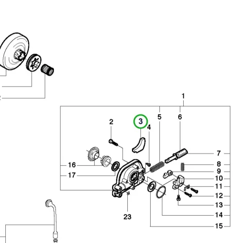 Husqvarna tanklevegőztető szelep 3120 XP láncfűrészhez robbantott ábra