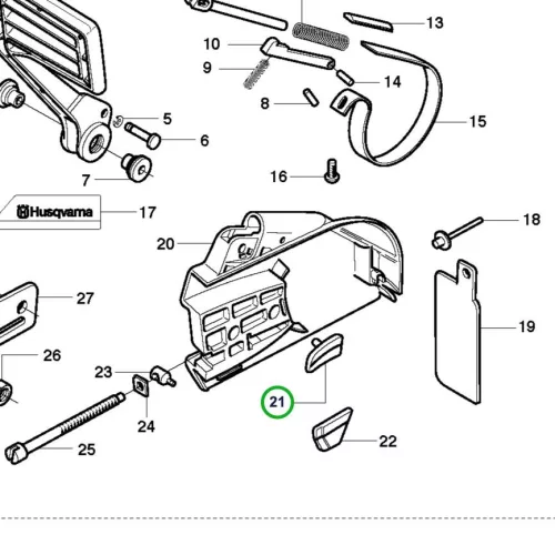 Husqvarna láncvédő nagyobb 3120 XP láncfűrészhez robbantott ábra