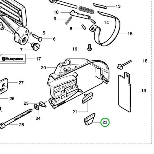 Husqvarna láncvédő kisebb 3120 XP láncfűrészhez robbantott ábra
