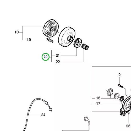 Husqvarna kuplungdob 3120 XP láncfűrészhez robbantott ábra