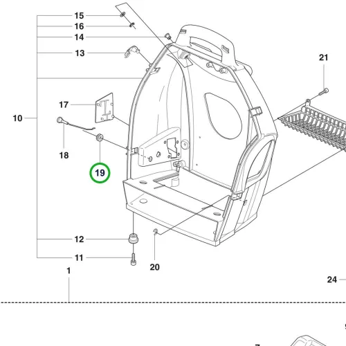 Husqvarna szivatókar betét 356BTx lombfúvóhoz robbantott ábra
