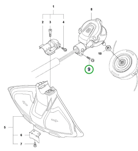 Husqvarna vágórész csavar 9. pozíció 520iLX szegélyvágóhoz robbantott ábra