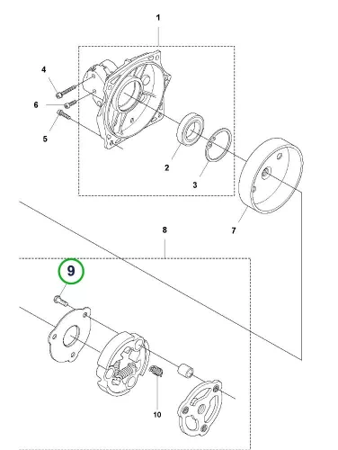 Husqvarna kuplungcsavar M6x19 545RX, 545FR, 545RXT fűkaszához robbantott ábra