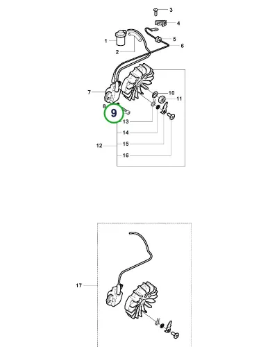 Husqvarna csavar 3120 XP, 575 XP, 576 XP láncfűrészhez robbantott ábra
