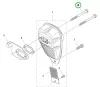 Husqvarna kipufogócsavar M5x63 135R, 535RX, 535RXT fűkaszához robbantott ábra