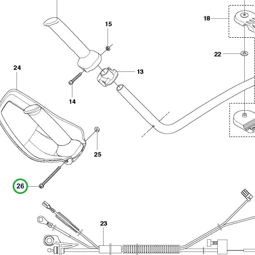 Husqvarna imbuszcsavar M5x70 gázkarhoz 555RXT fűkaszához robbantott ábra