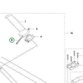 Husqvarna peremes markolatcsavar M5x50 543RS fűkaszához robbantott ábra