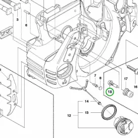 Husqvarna forgattyúház csavar 440 II, 445 II, 450 II láncfűrészhez robbantott ábra